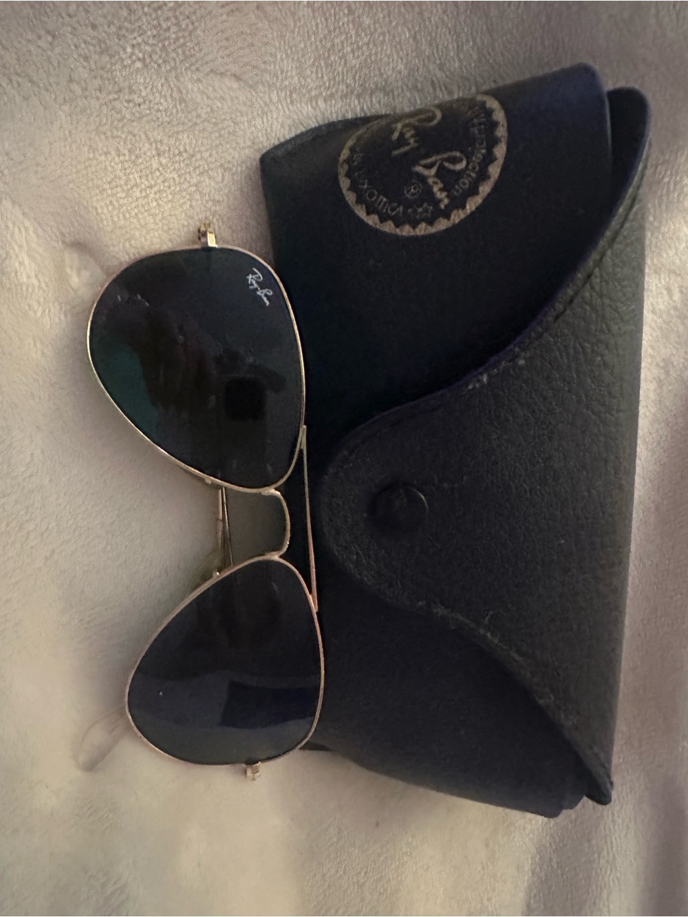Ray-Ban Aviator Sunglasses - Black Lenses, Gold Frame